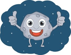 comet meteor cartoon character in outer space clipart 9026