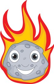comet meteoroid character with fireball clipart 9027