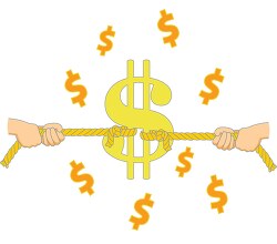 competing for consumers money clipart