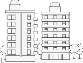 condominium building clipart 123 outline bw