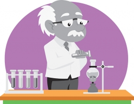 confuse scientist performing scientific experiment in laboratory