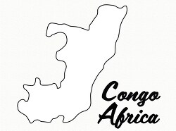 congo country map black white clipart