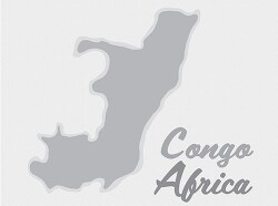 congo country map gray clipart