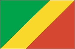 Congo Rep flag flat design clipart