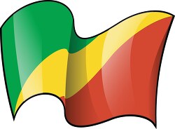 Congo Rep wavy country flag clipart