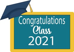 congratulations class 2021 on chalkboard clipart