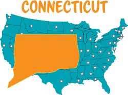 connecticut map united states clipart