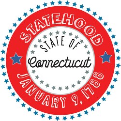 Connecticut Statehood 1788 date statehood round style with stars