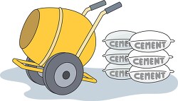 construction equipment cement mixer clipart