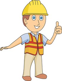 Construction Worker with Hard Hat Clipart