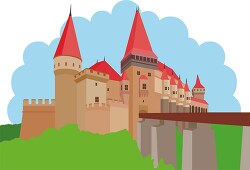 corvin castle in transylvania romania clipart