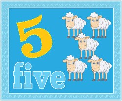 counting numbers five sheep