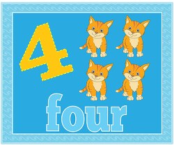counting numbers four kittens 4
