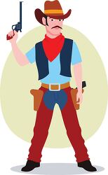 cowboy character in action pose clipart