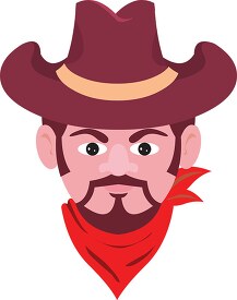 cowboy face with goatee clipart