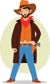 cowboy standing with hand on hip clipart