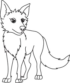 coyote black white outline clipart