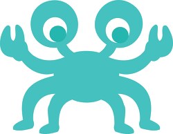 crab cartoon with eyes clipart blue silhouette