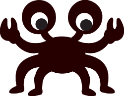 crab cartoon with eyes clipart silhouette