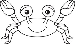 crab with big eyes black white outline clipart
