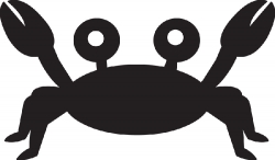 crab with big eyes silhouette clipart