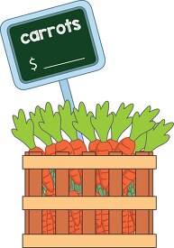 crate full vegetable carrot for sale clipart copy