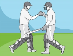 cricket two players gray color