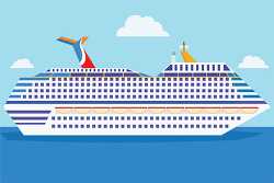 cruise ship side view clipart