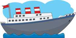 cruise ship voyage cartoon style clipart