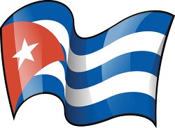 Cuba wavy country flag clipart