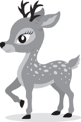 cute baby deer side view gray color