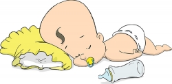 cute baby sleeping on pillow clipart 672