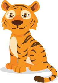cute baby tiger sitting clipart