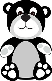cute black white teddy bear clipart 3