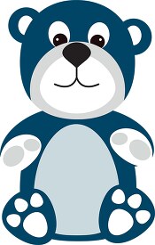 cute blue white teddy bear clipart