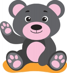 cute brown baby bear gray color