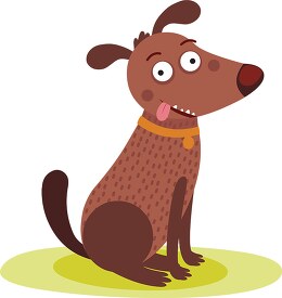 cute brown dog animal new cartoon style clipart