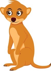 cute brown meerkat clipart