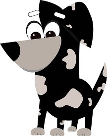 cute cartoon black white spotted dog