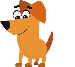 cute cartoon brown dog