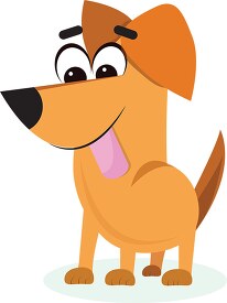 cute cartoon brown dog with tongue out clipart