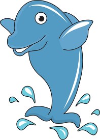 cute cartoon style dolphin animal clipart