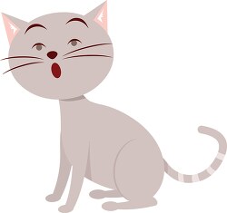 cute cat stands on all fours curly tail clipart