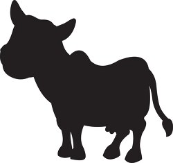 cute cow silhouette clipart
