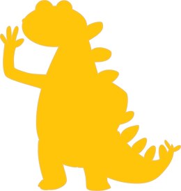 cute dinosaur cartoon silhouette clipart