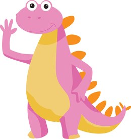 cute dinosaur waving cartoon clipart