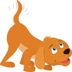 cute dog ready to play possition clipart