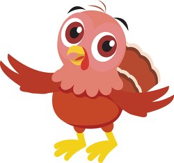 cute little turkey wishes happy thanksgiving clipart 2