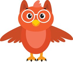 cute owl cartoon character clipart