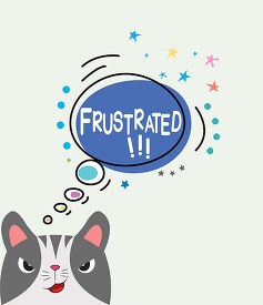 cute perplexed cat with thought bubble frustrated clipart